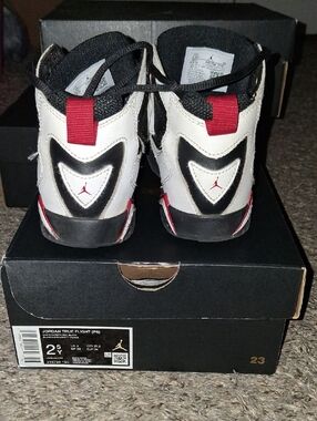 Jordan Kids White Black Red High-Top Sneakers